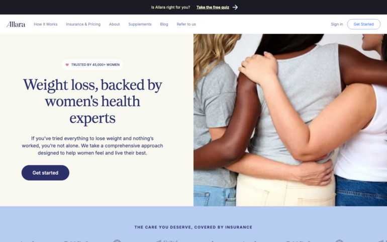 Allara Health GLP-1 weight loss program page