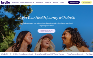 Brello Health homepage showing GLP-1 weight loss services