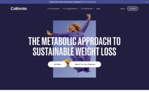 Calibrate homepage showing GLP-1 weight loss services
