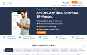 Call-On-Doc homepage showing GLP-1 weight loss services