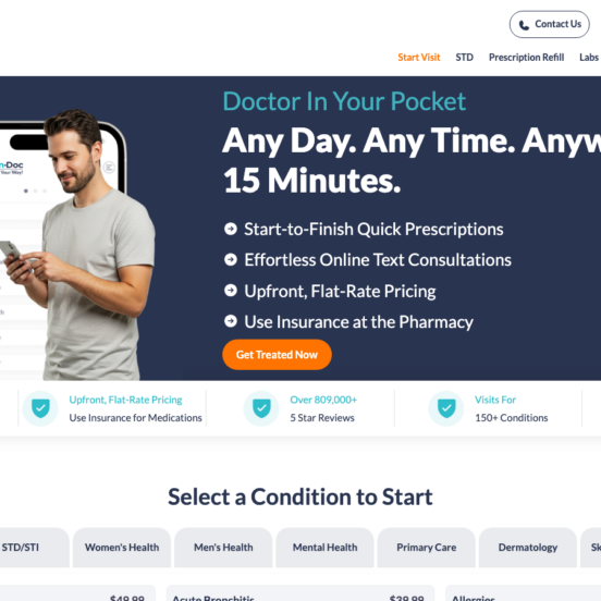 Call-On-Doc homepage showing GLP-1 weight loss services