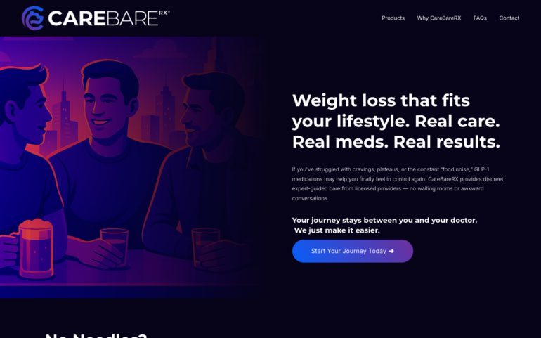 CareBareRX GLP-1 weight loss program page