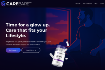CareBareRX homepage showing GLP-1 weight loss services