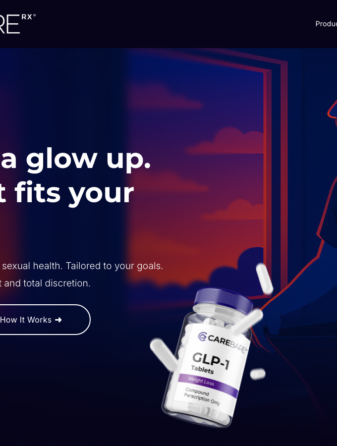CareBareRX homepage showing GLP-1 weight loss services