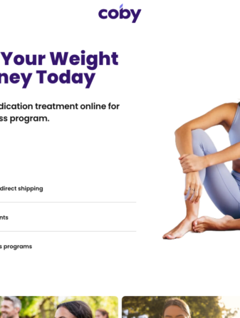 Coby Health homepage showing GLP-1 weight loss services