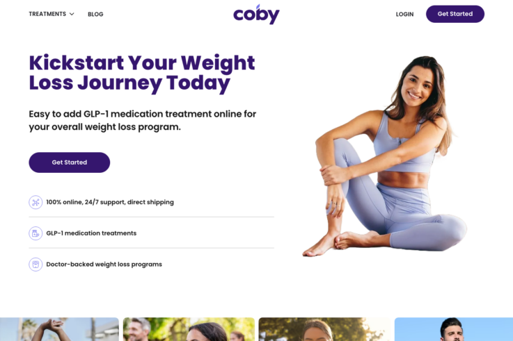 Coby Health homepage showing GLP-1 weight loss services