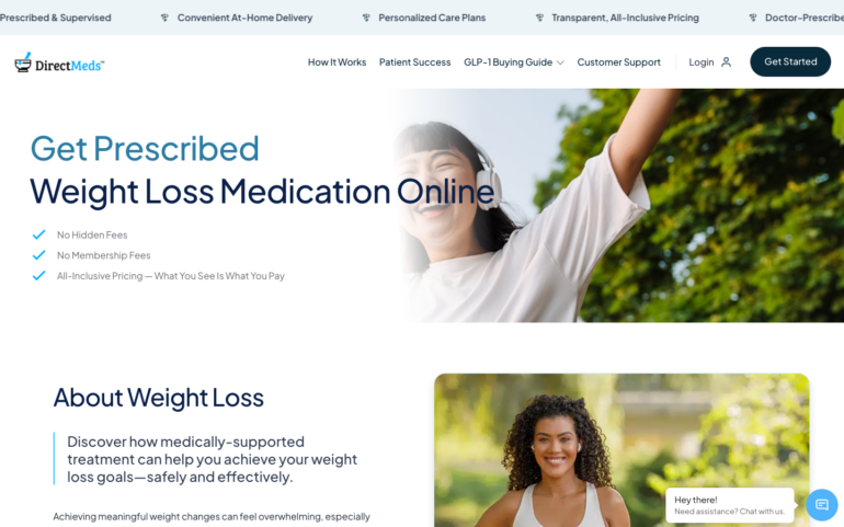 Direct Meds GLP-1 weight loss program page