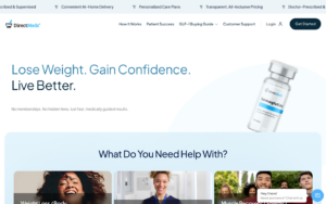 Direct Meds homepage showing GLP-1 weight loss services