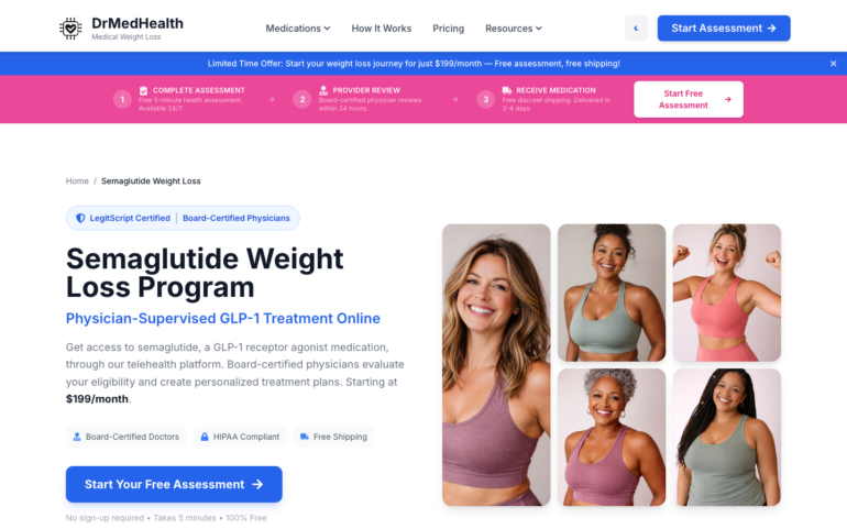 DrMedHealth GLP-1 weight loss program page