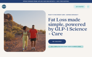 Embody CareGLP homepage showing GLP-1 weight loss services
