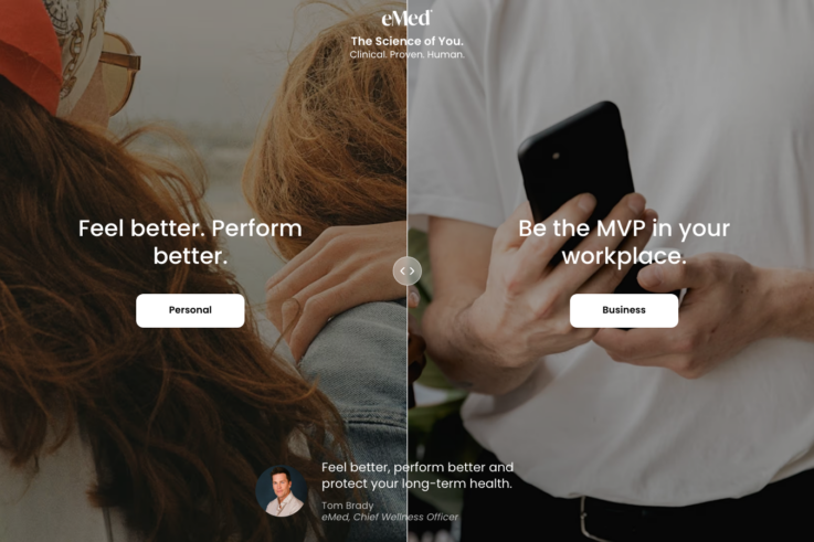 eMed homepage showing GLP-1 weight loss services