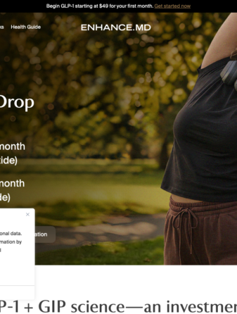 Enhance Md homepage showing GLP-1 weight loss services
