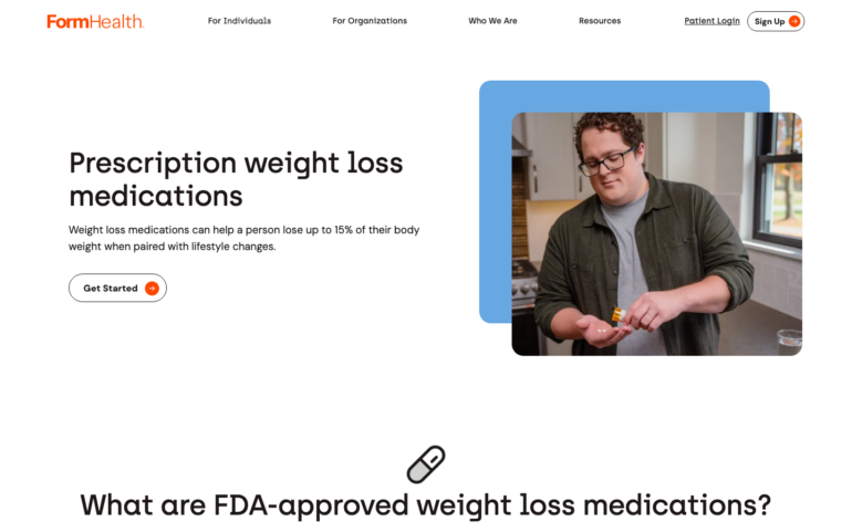 Form Health GLP-1 weight loss program page