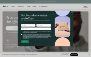 Found homepage showing GLP-1 weight loss services