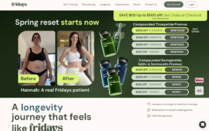 Fridays Health homepage showing GLP-1 weight loss services