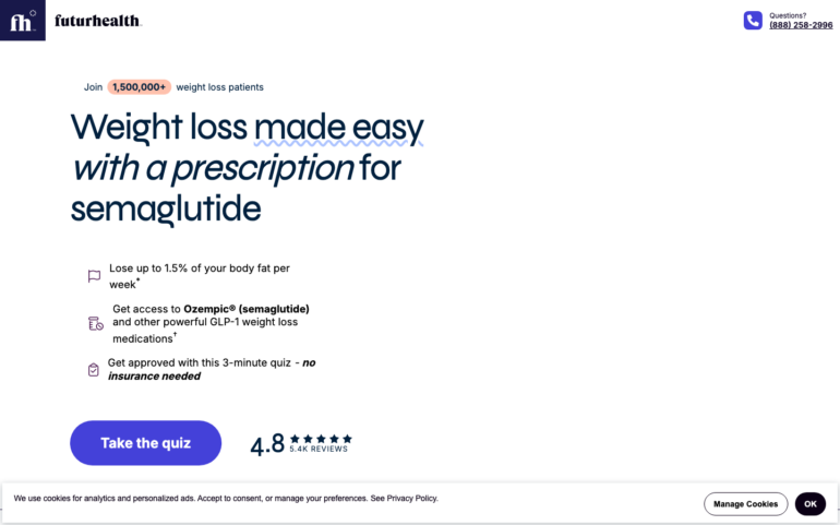 FuturHealth GLP-1 weight loss program page