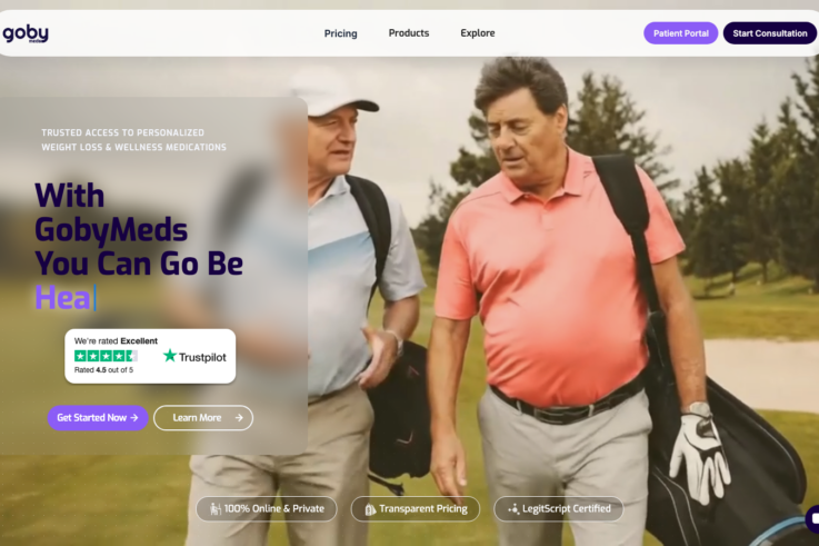 GobyMeds homepage showing GLP-1 weight loss services