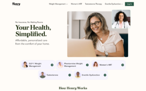 Henry Meds homepage showing GLP-1 weight loss services