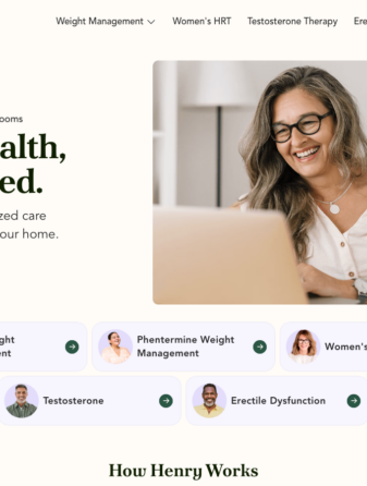 Henry Meds homepage showing GLP-1 weight loss services