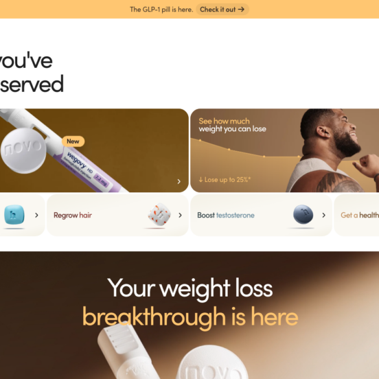 Hims/Hers homepage showing GLP-1 weight loss services