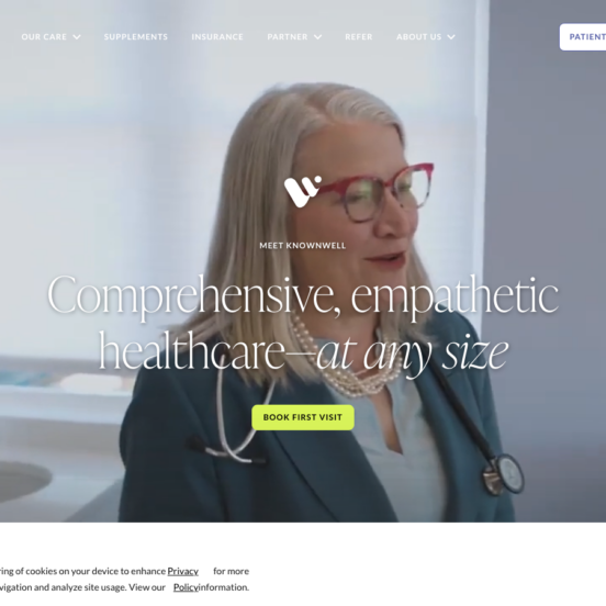 knownwell homepage showing GLP-1 weight loss services