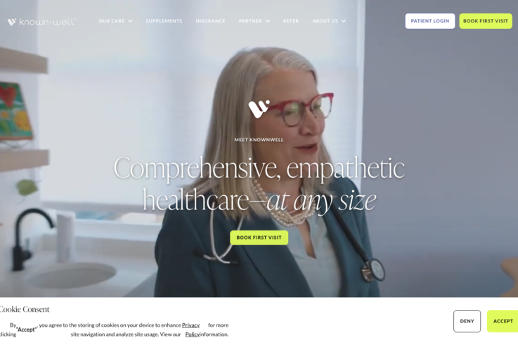 knownwell homepage showing GLP-1 weight loss services