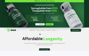 Oak Weight Loss Program homepage screenshot