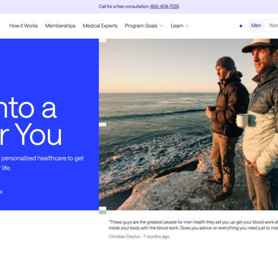 Opt Health homepage showing GLP-1 weight loss services