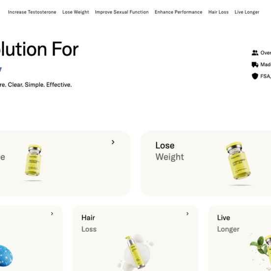 PeterMd homepage showing GLP-1 weight loss services