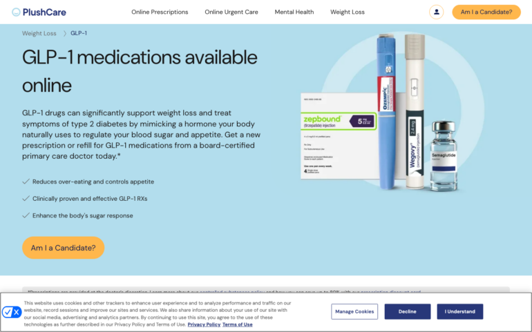 PlushCare GLP-1 weight loss program page