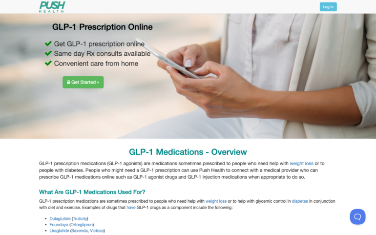 Push Health GLP-1 weight loss program page