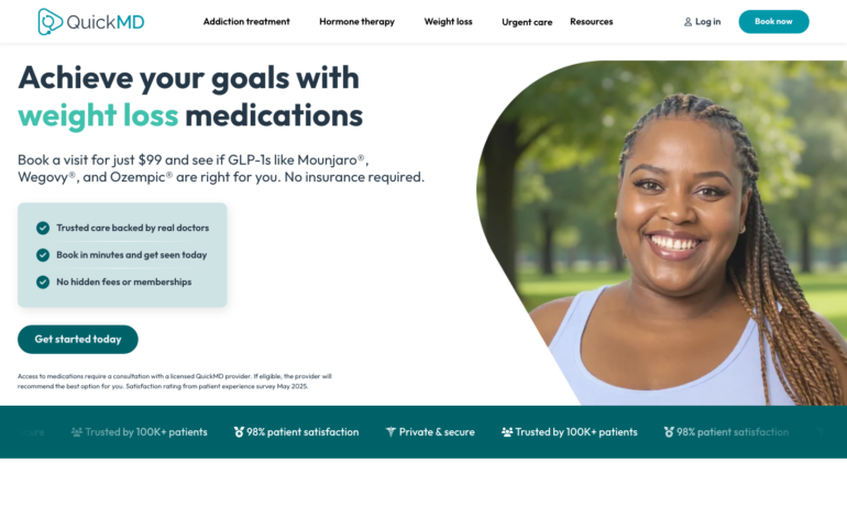 QuickMD GLP-1 weight loss program page