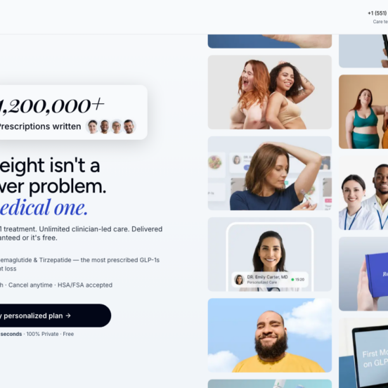 Remedy Meds homepage showing GLP-1 weight loss services