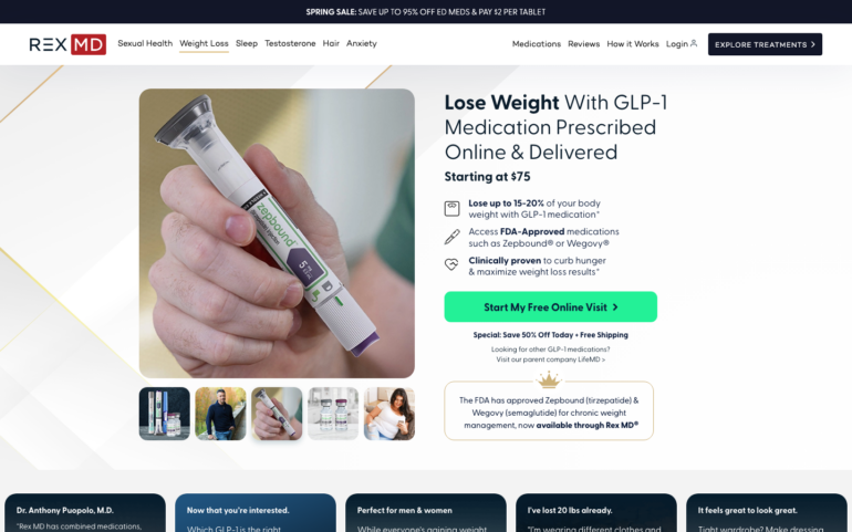 Rex MD GLP-1 weight loss program page
