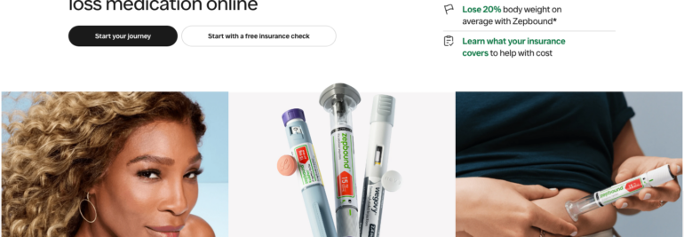 Ro weight loss program page showing prescription GLP-1 medications