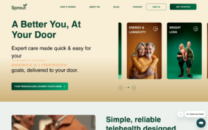 Sprout Health homepage showing GLP-1 weight loss services
