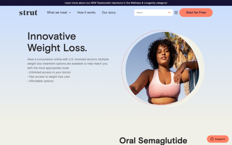 Strut Health GLP-1 weight loss program page