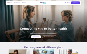 Teladoc Health homepage showing GLP-1 weight loss services