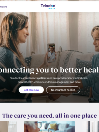 Teladoc Health homepage showing GLP-1 weight loss services