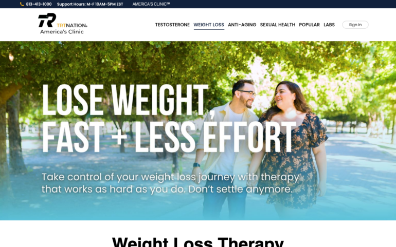TRT Nation GLP-1 weight loss program page