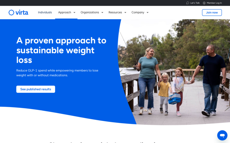 Virta Health GLP-1 weight loss program page
