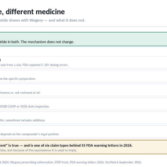 Compounded semaglutide vs Wegovy: what is the same and what differs