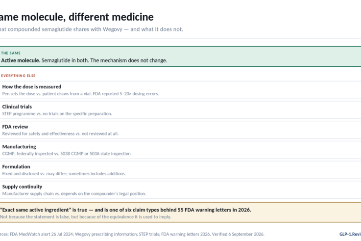 Compounded semaglutide vs Wegovy: what is the same and what differs