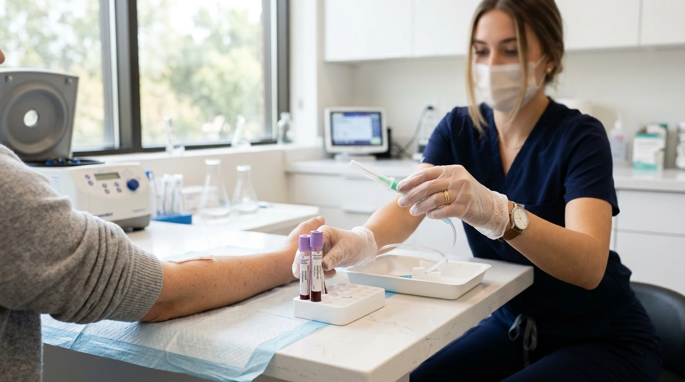 Modern lifestyle photo of GLP-1 lab testing process
