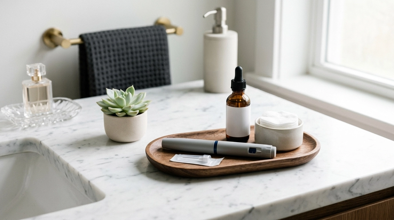 Weekly GLP-1 injection lifestyle scene