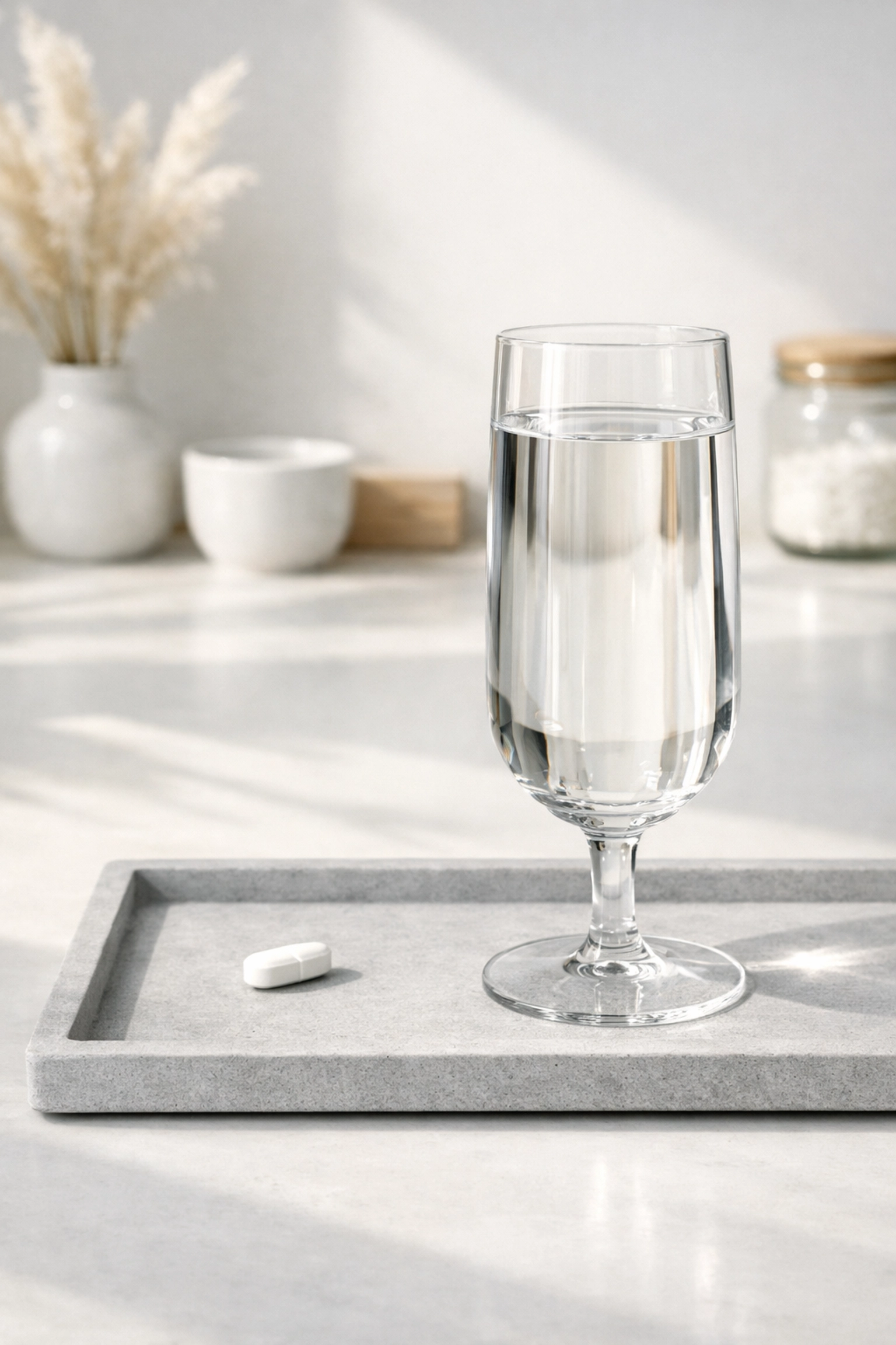 Morning routine for glp 1 pill form with water, highlighting strict timing for glp1 meds